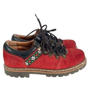 Josef Seibel Vintage Red Suede Leather Lace-Up
Lug Sole Hiking Boot 38 o…